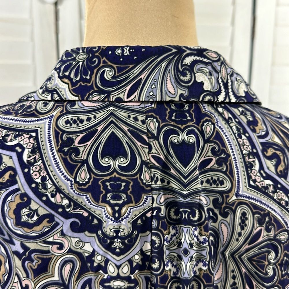 Chico's Purple Paisley Open-Front Blazer Jacket - Picture 12 of 16
